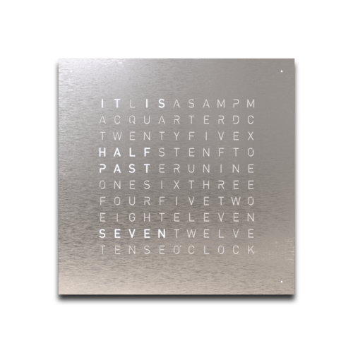 EARTH 45 STAINLESS STEEL - frontal - EN QLOCKTWO EARTH 45